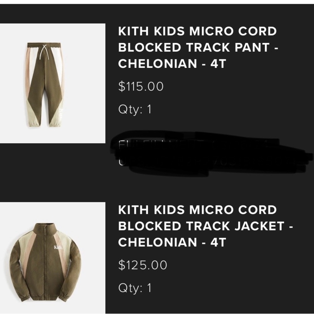Kith Kids Micro Cord Blocked Set - Olive and Cream